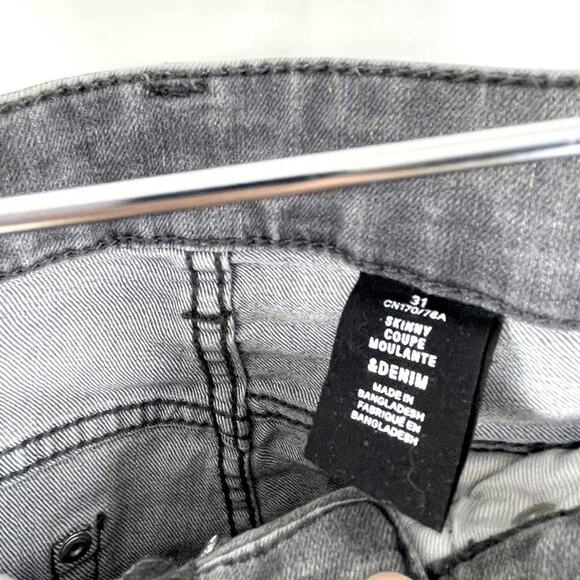 & DENIM H&M Gray Distressed Ripped Denim Skinny Jeans - Picture 3 of 10
